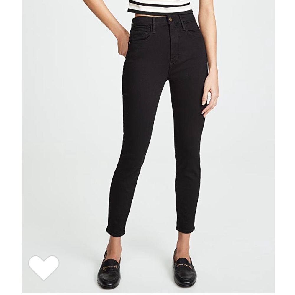FRAME | Ali High Rise Cigarette Jeans, Noir